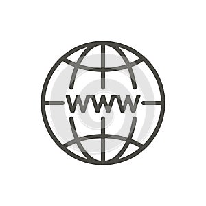 Internet icon vector. Line http website symbol.