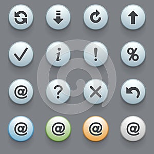Internet icons for web site on gray background.