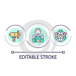 Internet influencer loop concept icon