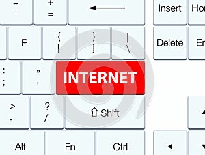 Internet red keyboard button