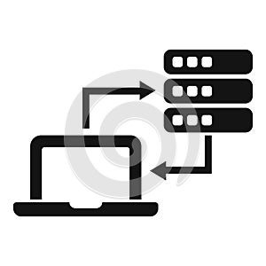 Internet laptop provider icon simple vector. Dark storage library