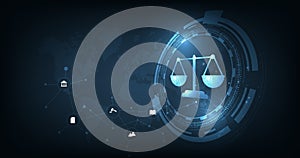 Internet law on a Dark Blue background