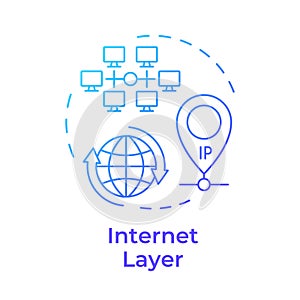 Internet layer blue gradient concept icon