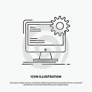 Internet, layout, page, site, static Icon. Line vector gray symbol for UI and UX, website or mobile application