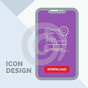 Internet, layout, page, site, static Line Icon in Mobile for Download Page