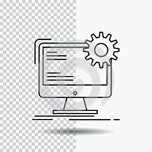 Internet, layout, page, site, static Line Icon on Transparent Background. Black Icon Vector Illustration