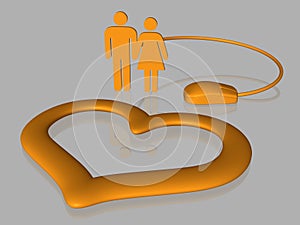 Internet love - isolated - 3D