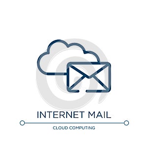 Internet mail icon. Linear vector illustration from cloud computing collection. Outline internet mail icon vector. Thin line