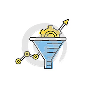 Internet marketing concept. Sale Funnel vector line icon.