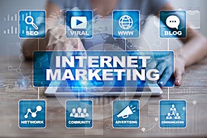 Internet marketing concept. SEO. Business and technology.