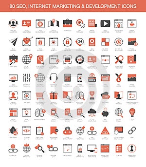 Internet marketing development icons