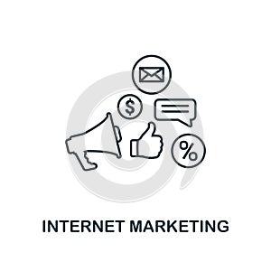 Internet Marketing icon thin line style. Symbol from online marketing icons collection. Outline internet marketing icon