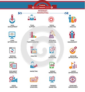 Internet Marketing icons,Colorful version