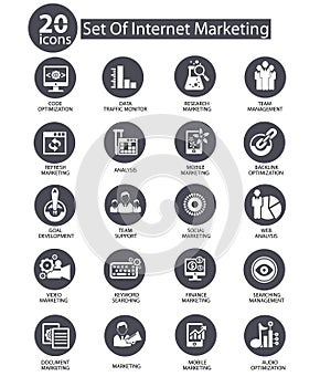 Internet Marketing icons,Gray version