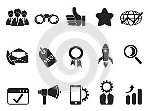 Internet marketing icons set