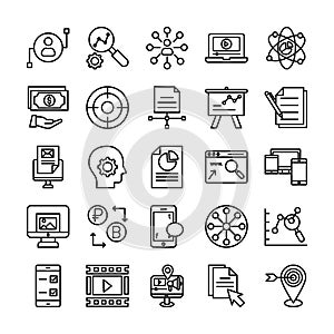 Internet Marketing Icons Set which can easily modify or edit