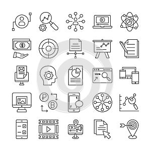Internet Marketing Icons Set which can easily modify or edit