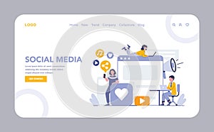 Internet mass media concept. Flat vector illustration.