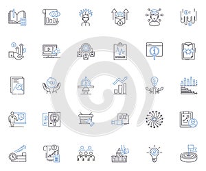 Internet Media line icons collection. Blogging, Podcasting, Streaming, SEO, Virality, Content, Publishing vector and photo