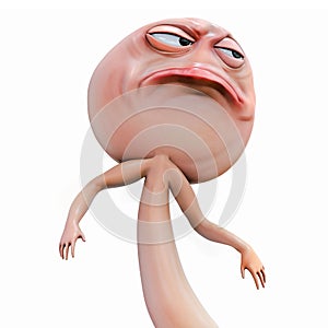 Internet meme Yea. Rage face 3d illustration