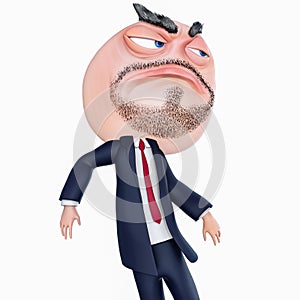 Internet meme Yea. Rage face 3d illustration