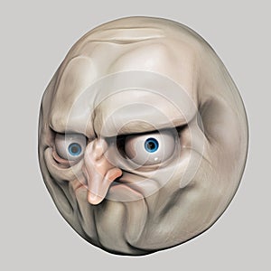 Internet meme No. Rage face 3d illustration