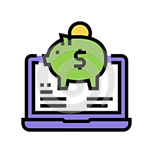 internet money box color icon vector illustration