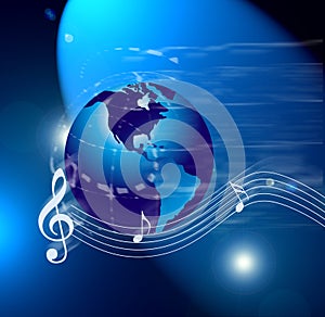 Internet music world notes photo