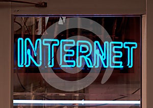 Internet neon sign