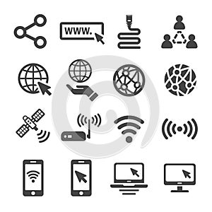 Internet and network icon set