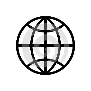 Internet network vector flat globe icon on white.