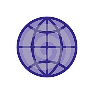 Internet network vector flat globe icon on white.