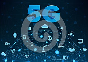 Internet networking concept and 5G technology