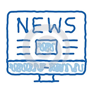 Internet News doodle icon hand drawn illustration
