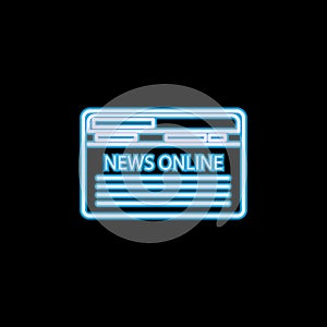 internet news icon in neon style. One of journalism collection icon can be used for UI, UX
