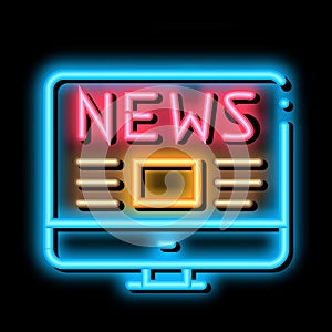 Internet News neon glow icon illustration