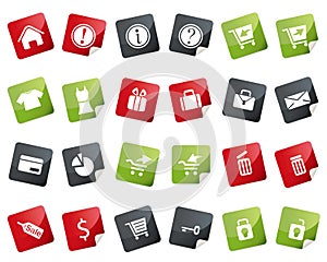Internet and Online Shopping Icon Set. Tag and Lab
