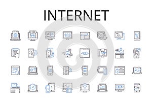 Internet line icons collection. World Wide Web, Cyberspace, Net, Web, Online, Information Superhighway, Digital realm photo