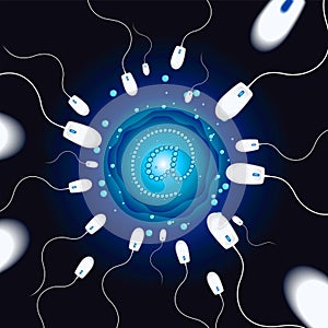 Internet ovule fertilized by mouse photo