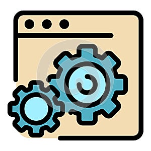 Internet page setting icon color outline vector