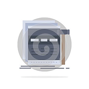 Internet, page, web, webpage, wireframe Flat Color Icon Vector