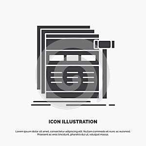Internet, page, web, webpage, wireframe Icon. glyph vector gray symbol for UI and UX, website or mobile application
