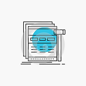 Internet, page, web, webpage, wireframe Line Icon