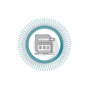 Internet, page, web, webpage, wireframe Line Icon. Vector isolated illustration