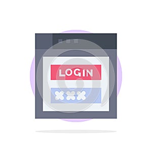 Internet, Password, Shield, Web Security, Abstract Circle Background Flat color Icon