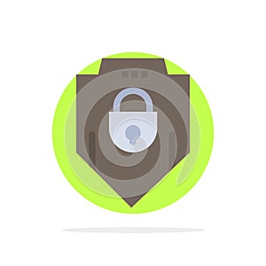 Internet, Password, Shield, Web Security, Abstract Circle Background Flat color Icon