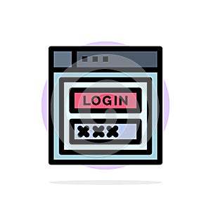 Internet, Password, Shield, Web Security, Abstract Circle Background Flat color Icon