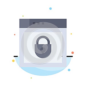 Internet, Password, Shield, Web Security, Abstract Flat Color Icon Template