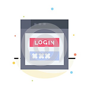 Internet, Password, Shield, Web Security, Abstract Flat Color Icon Template