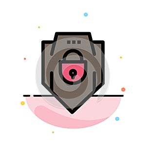 Internet, Password, Shield, Web Security, Abstract Flat Color Icon Template